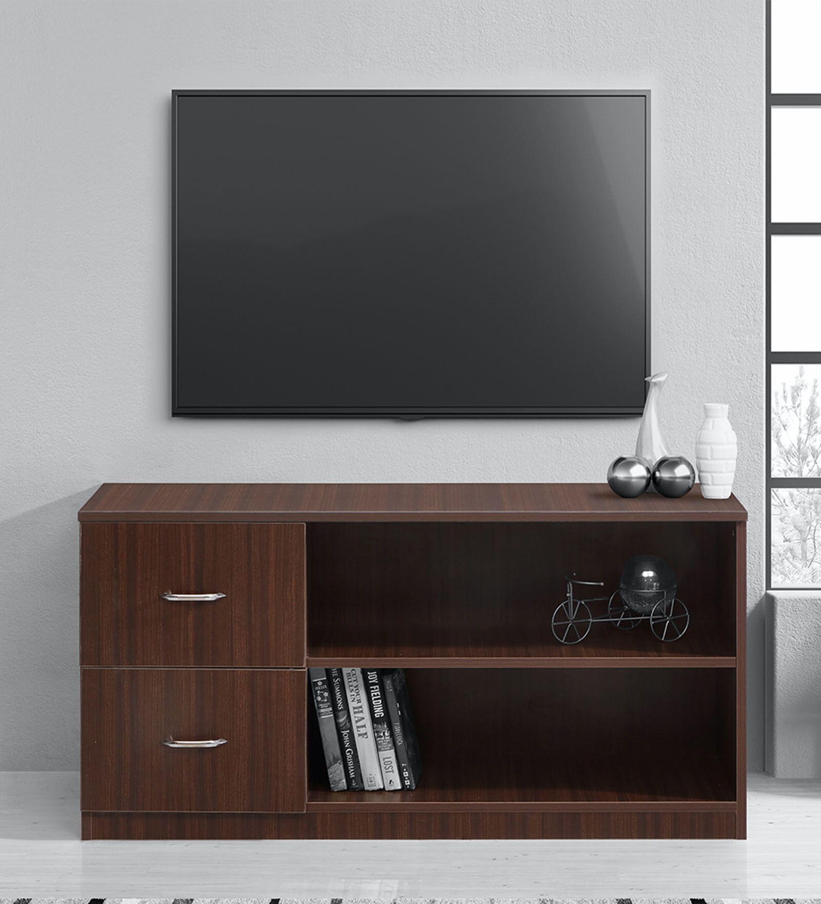Christina TV Console for TVs in Walnut Finish