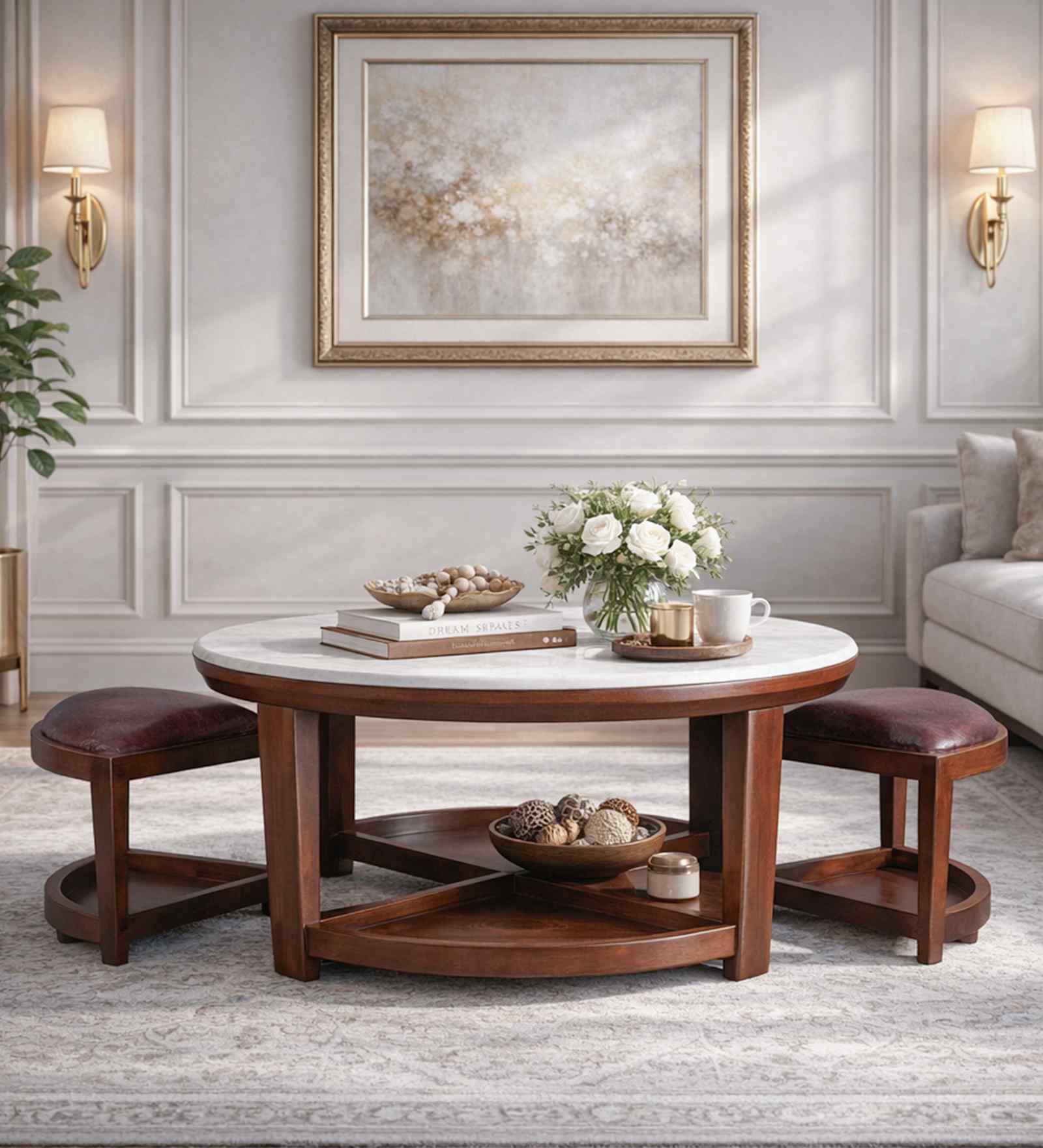 Christine Center Table In Brown Finish
