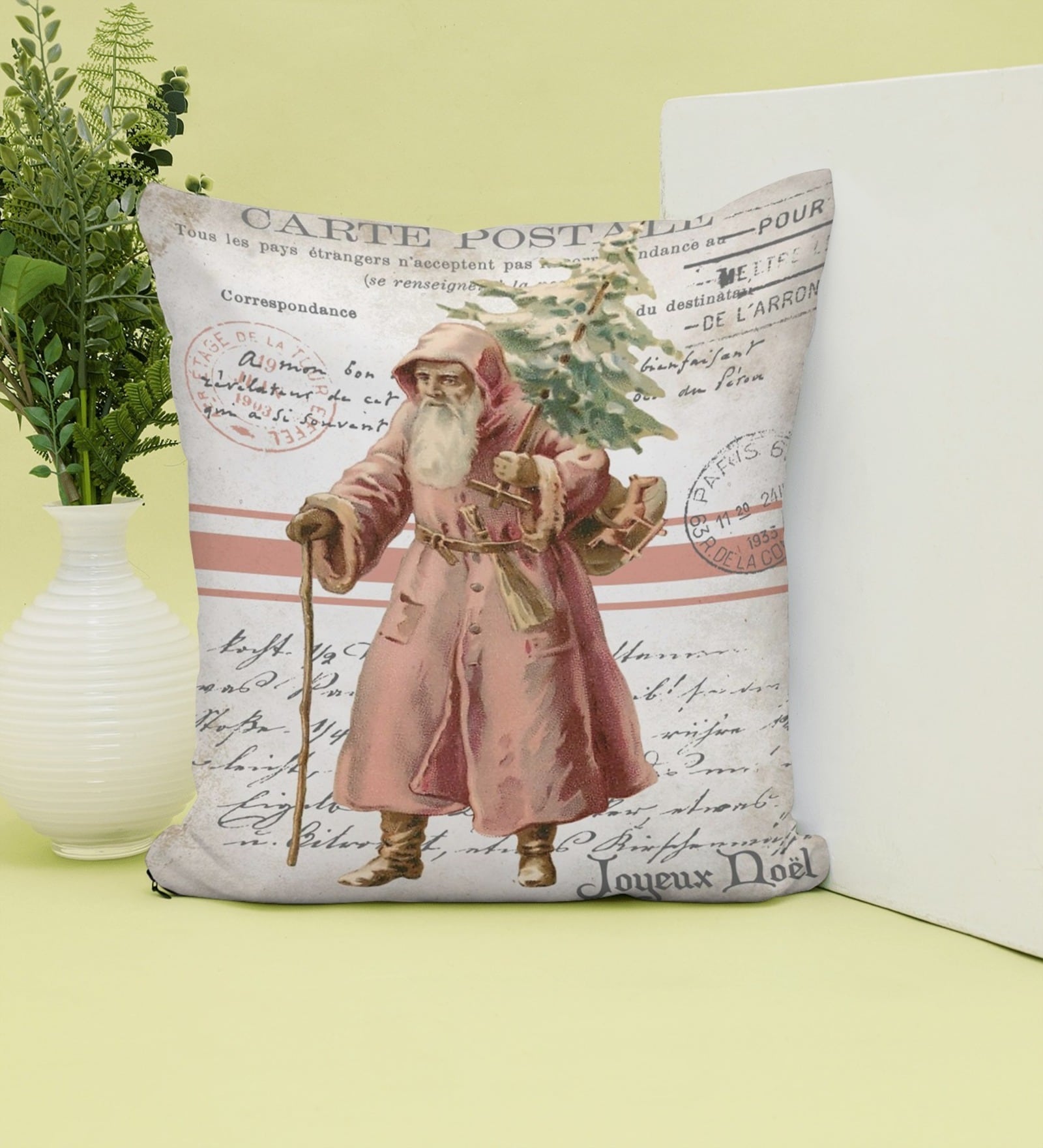 Christmas Collection Aqua Abstract Satin 16X16 Inches Cushion Cover