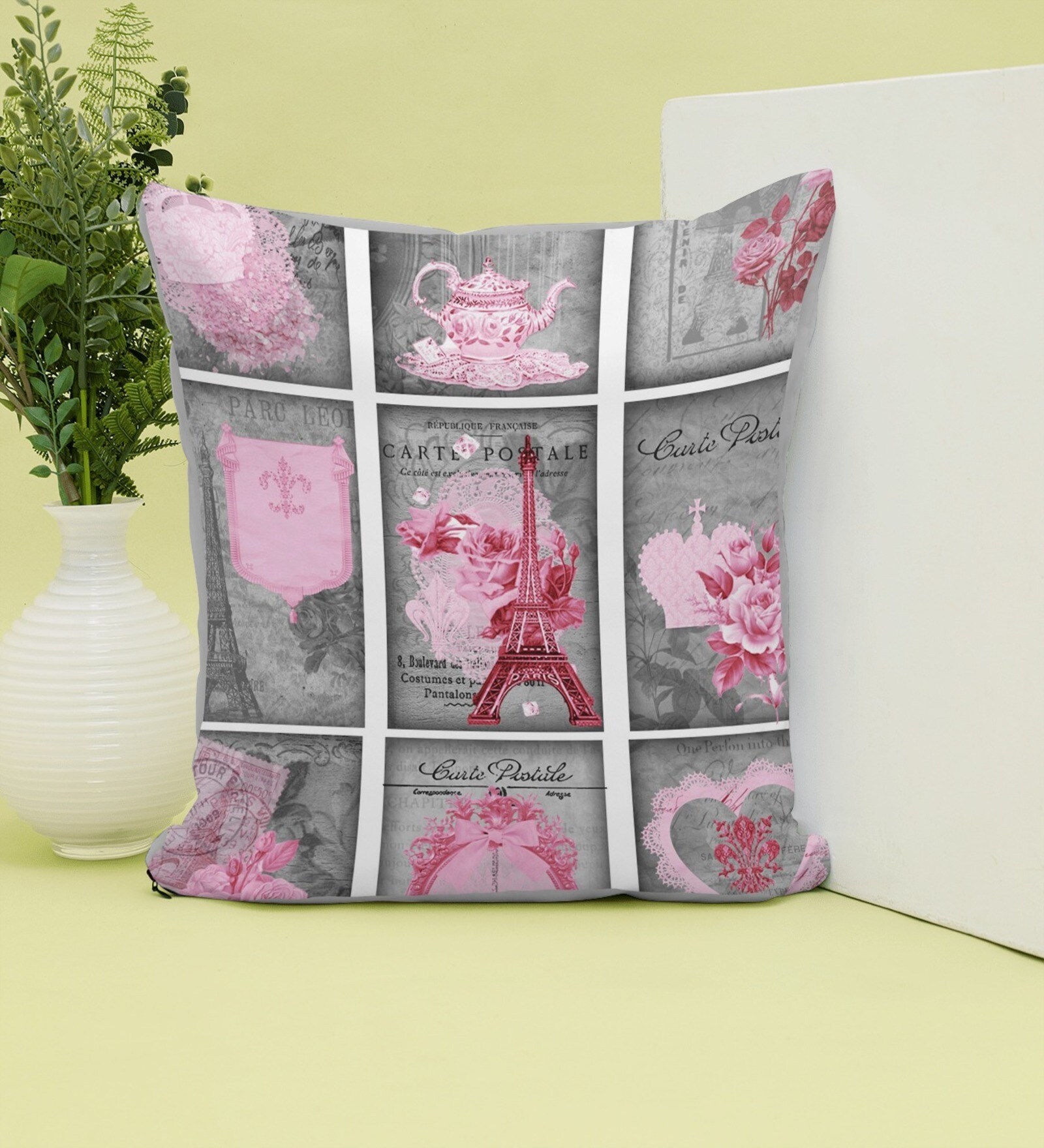 Christmas Collection Multicolor Abstract Satin 16X16 Inches Cushion Cover