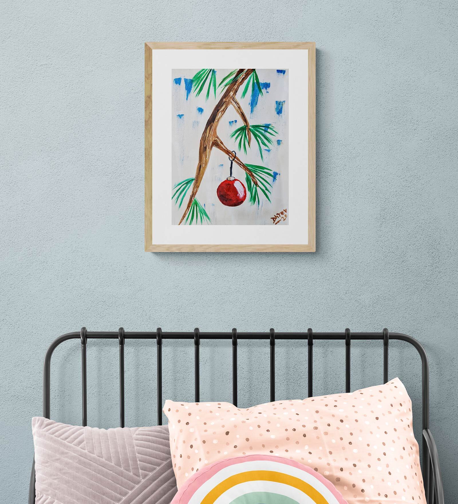 Christmas Spirit Handmade Acrylic On Unframed Canvas Painting