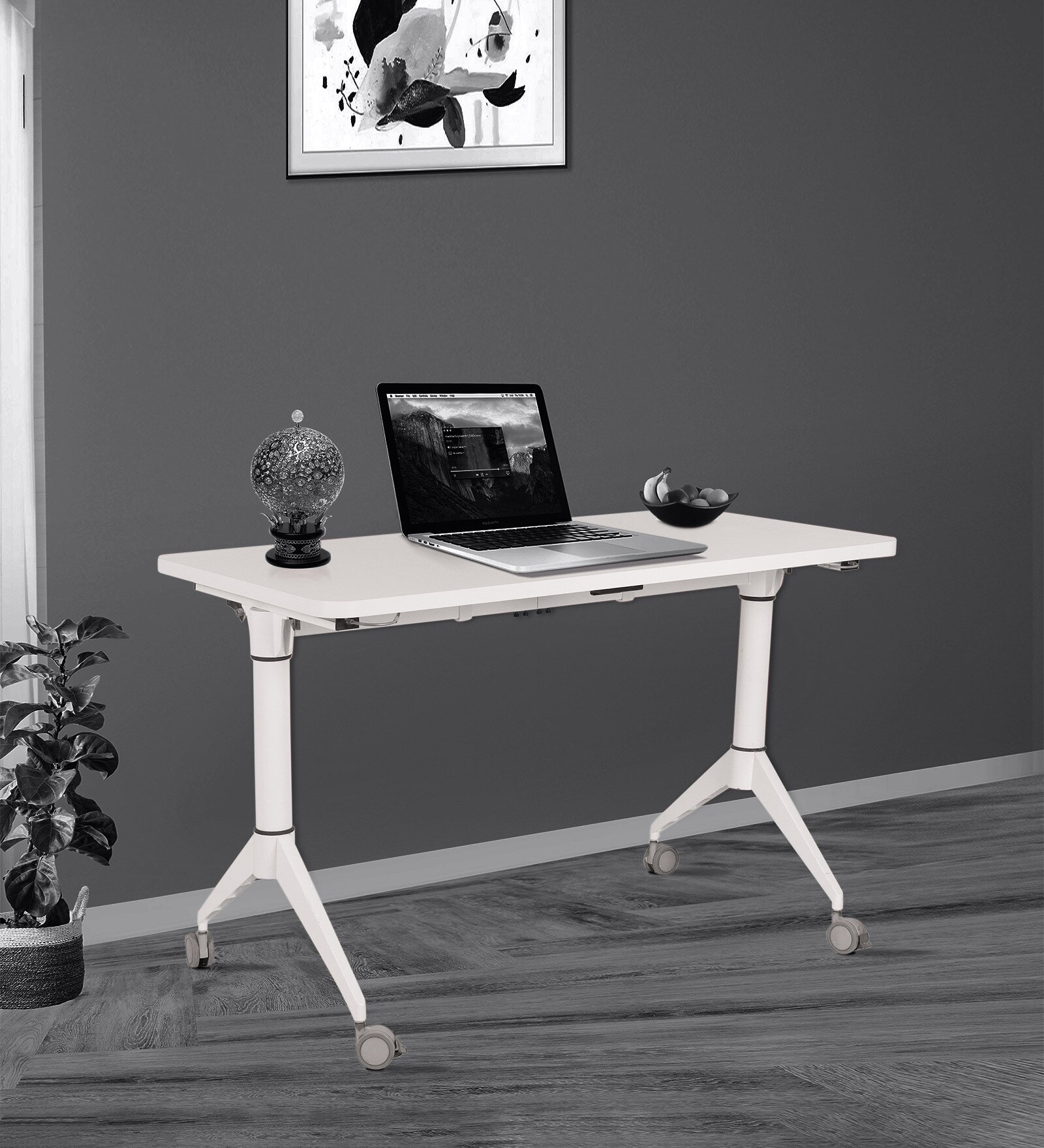 Chroma Foldable Study Table in White Finish