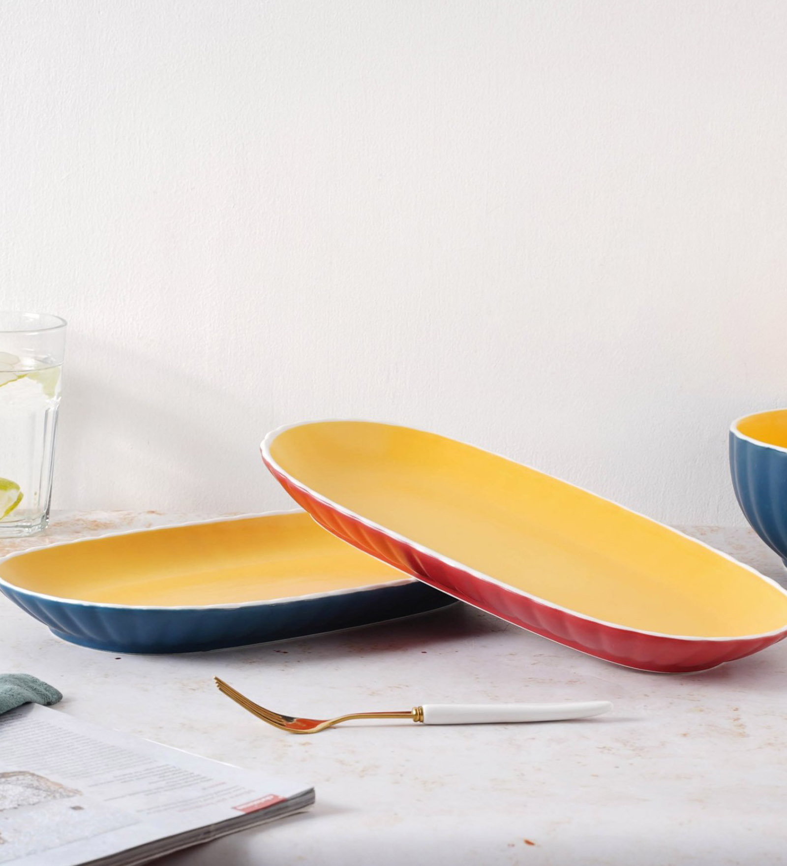 Chrome Multicolour 12 Inch Ceramic Appetizer Platter