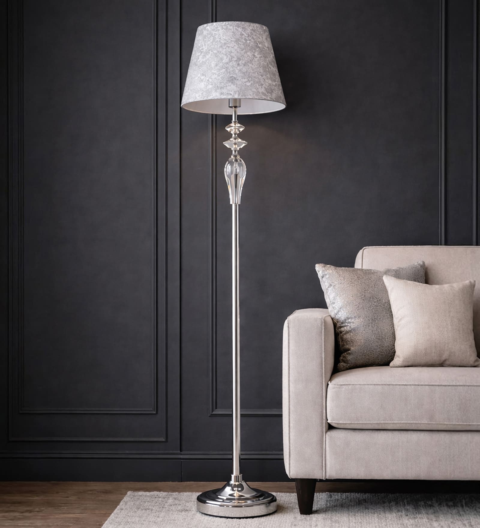 Chrome Crystal & metal Crystal Nova floor lamp