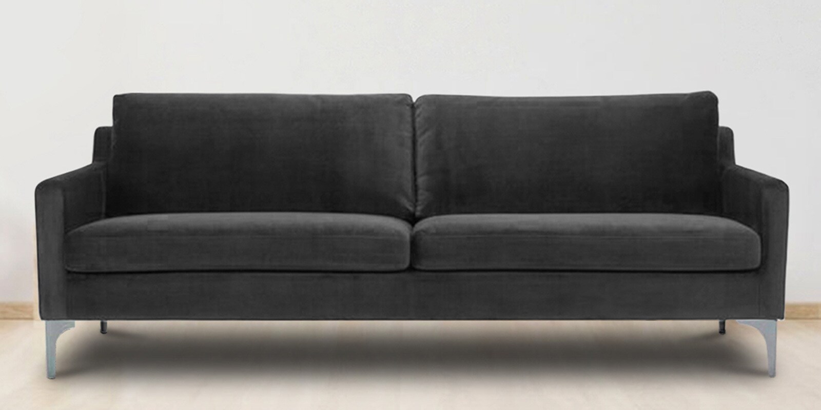 Charismatic Velvet 3 Seater Sofa in Grey Colour