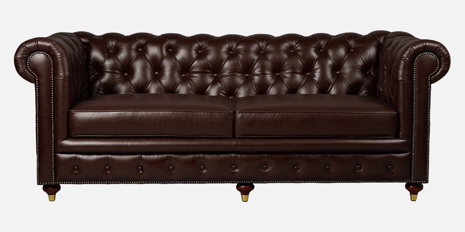 Chesterfield Leather Three Seater Sofa in Brown Colour Chesterfield Leather Three Seater Sofa in Brown Colour