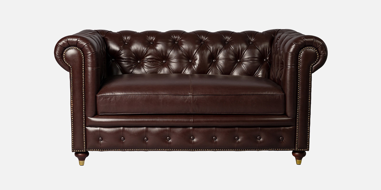 Chesterfield Leather Two Seater Sofa in Brown Colour Chesterfield Leather Two Seater Sofa in Brown Colour
