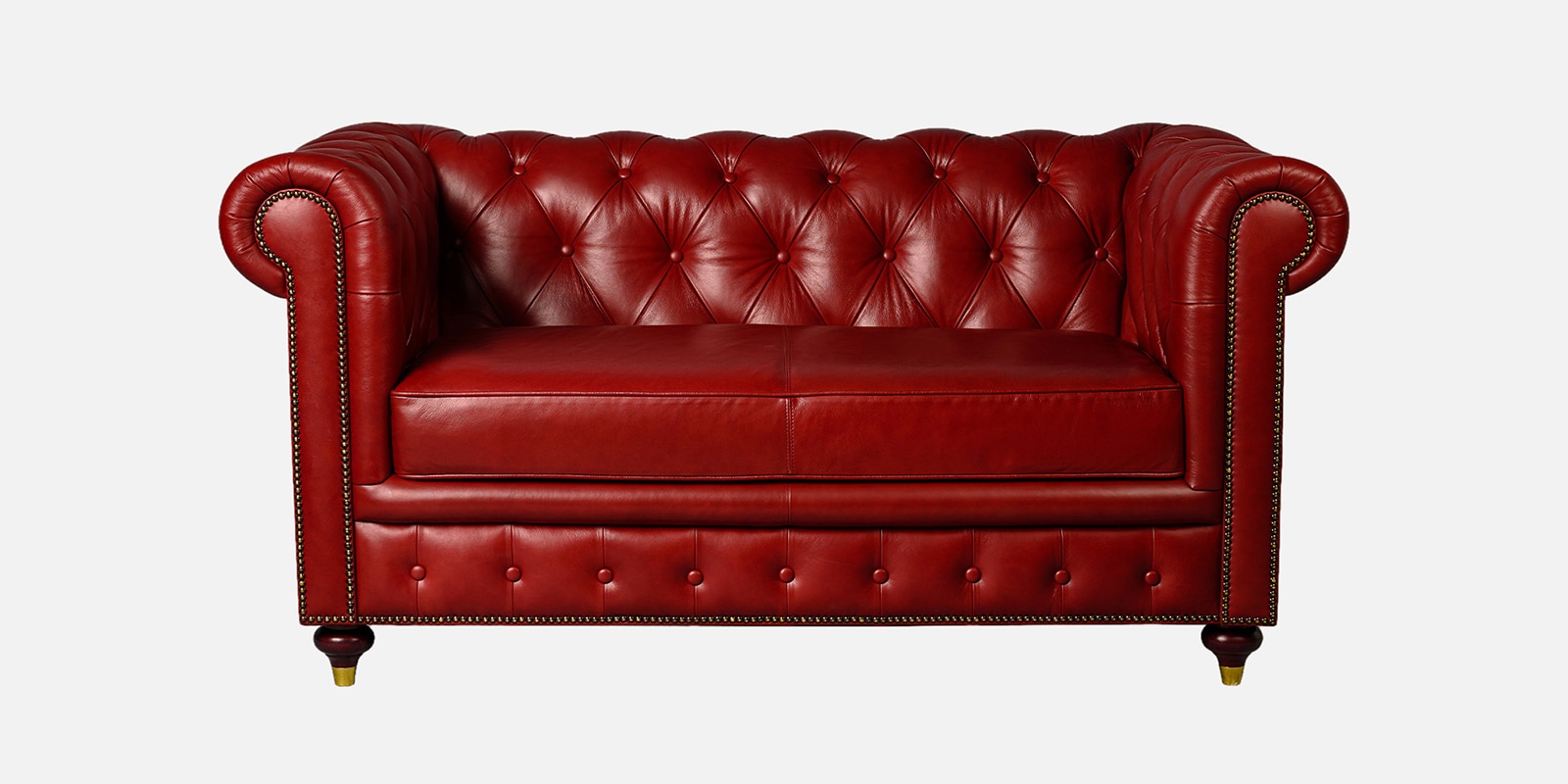 Chesterfield Leather Two Seater Sofa in Red Colour Chesterfield Leather Two Seater Sofa in Red Colour