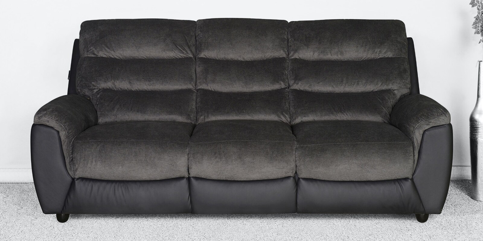 Chris 3 Seater Sofa in Black & Grey Colour