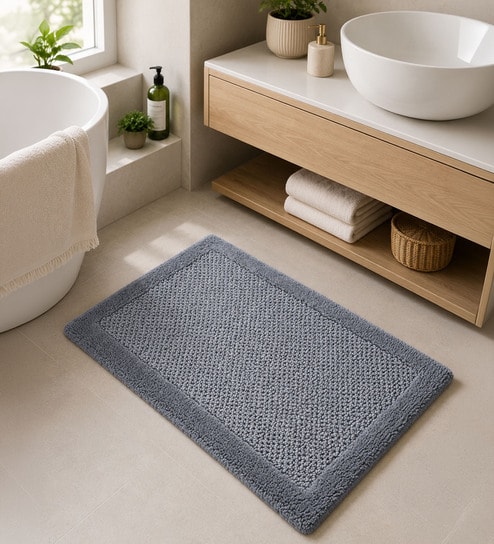 Charcoal Reversible Cotton Bathmat (40x60 cm)