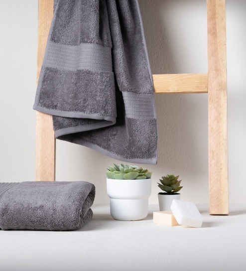 Charcoal Stone 100% Organic Cotton Solid 650 GSM Bath Towel (1 Pc)