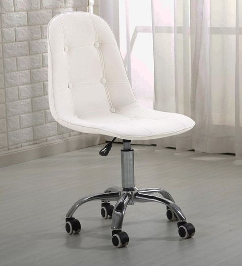Charles Jacobs Leatherette Guest Chairs in White Colour
