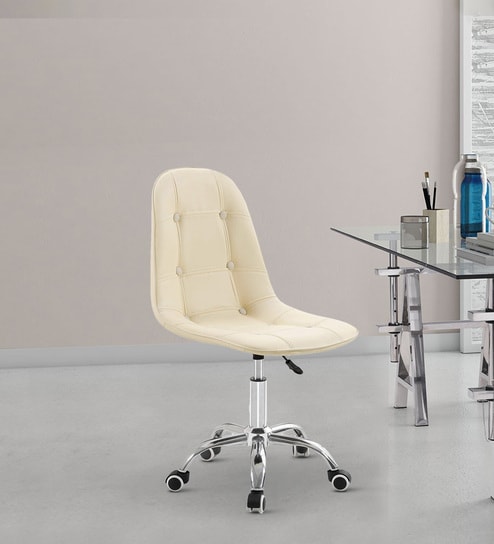 Off white discount leather office chair