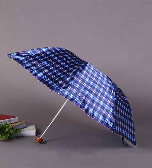 Assorted Check Umbrella With 3 Fold Double Layer