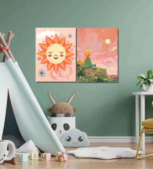 Cheerful Radiance Set of 2 Canvas Painting Gallery Wrap Canvas Painting