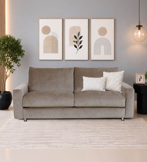 home4u Chelsea Covertible 3 Seater Sofa Cum Bed In Saddle Brown Colour-picture-41