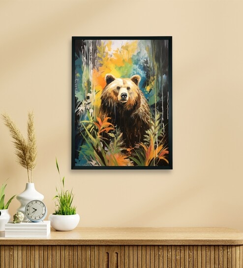 Abstract Bear Elegant 18 x 24 inch Canvas Wall Art
