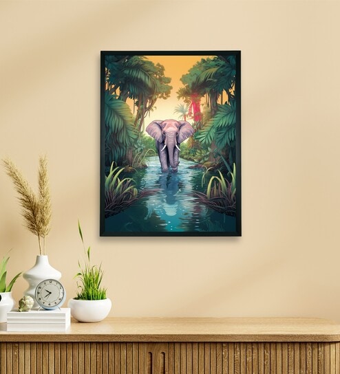 Abstract Elephant Stylish 18 x 24 inch Canvas Wall Art