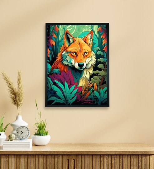 Abstract Wolf Modern 12 x 16 inch Canvas Wall Art