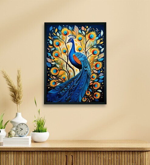 Embrace Peacock's Harmony 18 x 24 inch Canvas Wall Art