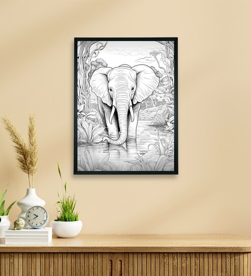 Jungle Symphony Elephant 24 x 32 inch Canvas Wall Art