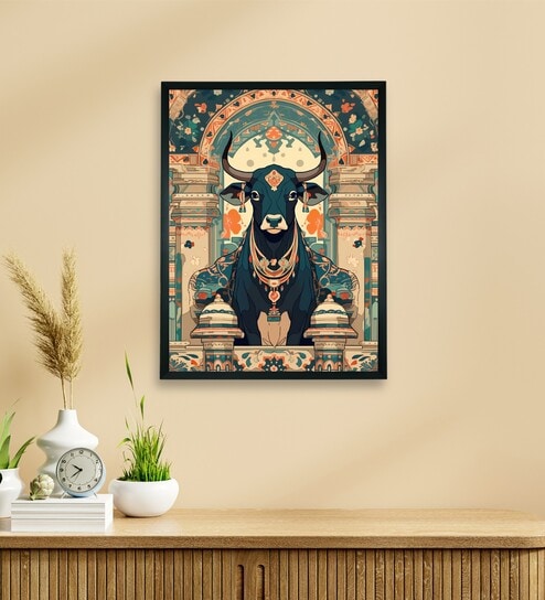Pichwai Cow Mythology 12 x 16 inch Canvas Wall Art