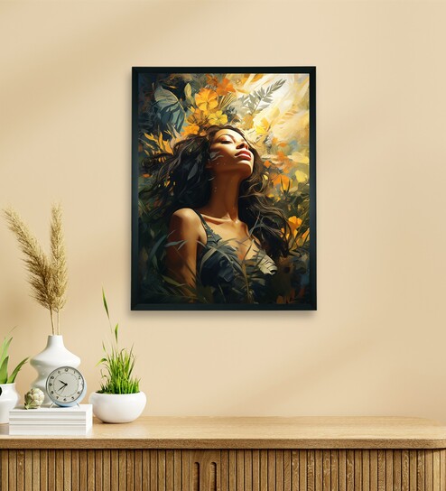 Sunlit Forest Radiant Girl 18 x 24 inch Canvas Wall Art