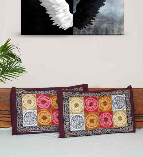 Choclate Cotton Premium Quality 210 TC (18*28 Inches) Pillow Covers Set