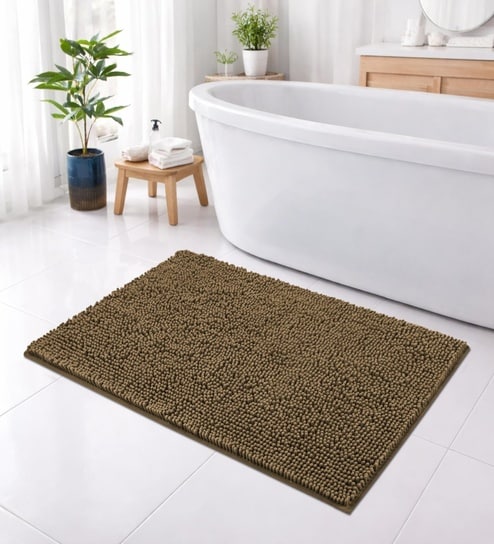 Chocolate Microfibre 18x30 Inches Lightweight Bath Mat