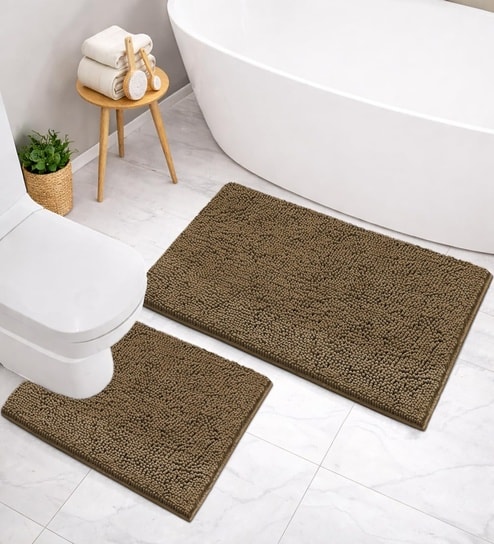 Chocolate Microfibre 18x30 Inches Lightweight Bath Mat