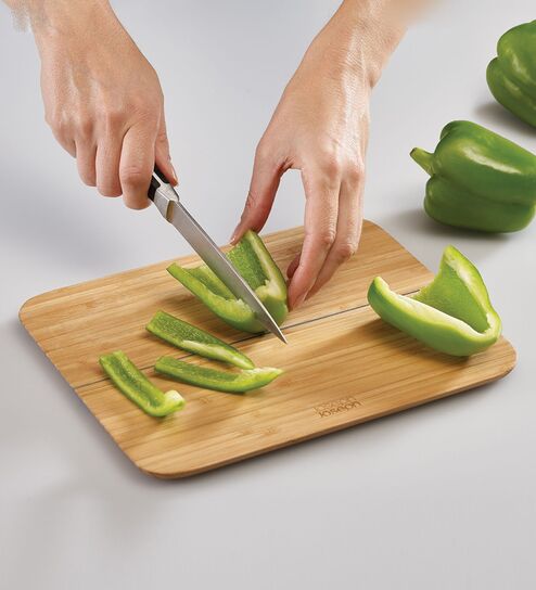 Chop2Pot Folding Chopping Board, Bamboo, Large - Brown