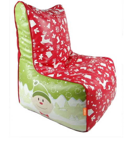 Christmas Theme Bean Chair Cover In Multicolour By Orka