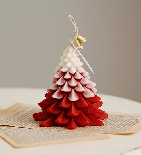 Christmas Tree Red Wax Scented Candles