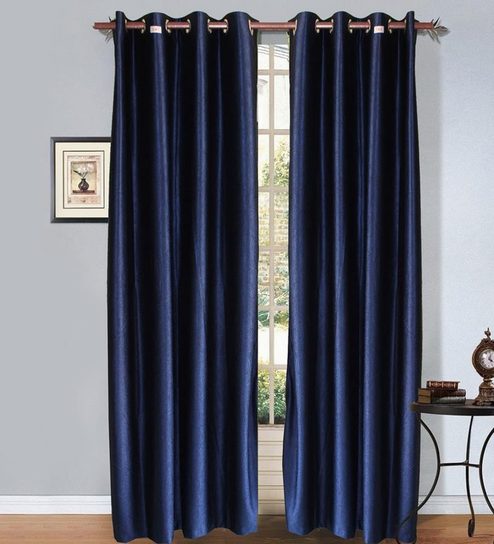 Buy Christy S Midnight Blue Coloured Set Of Two Plain Eyelet