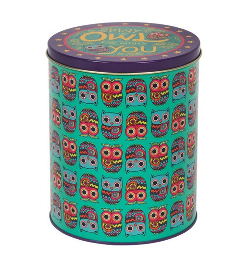 Buy Chumbak Owl Multicolour Tin Online Jars Canisters