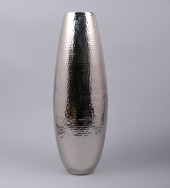 Buy Silver Large Hammered Metal Vase by Swhf Online Modern and