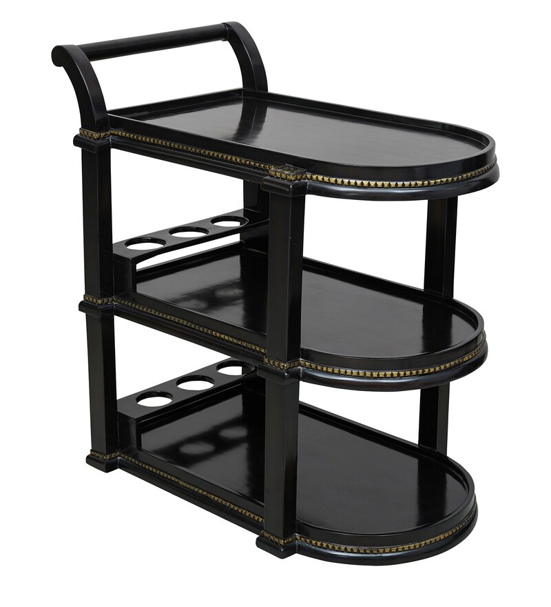 Buy Chariot Bar Trolley In Dark Walnut Finish By Hansa Palace Online