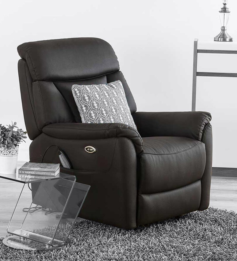 Buy Charlie 1 seater Power Rocker Recliner with Vibrator in Brown