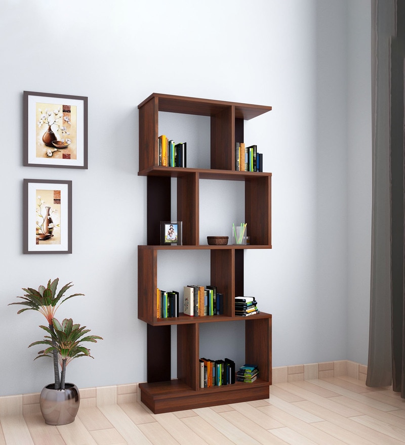 Buy Checkers Medium Book Shelf In Classic Walnut Finish By @Home Online ...