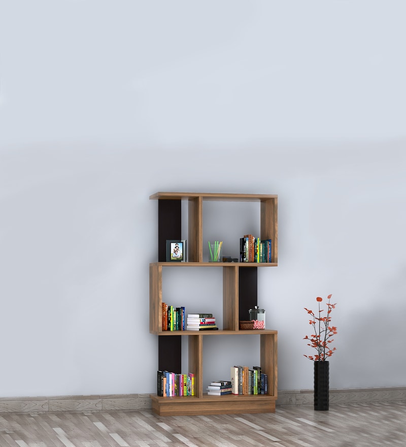 Buy Checkers Three Tier Bookshelf In Walnut Colour By Home Online