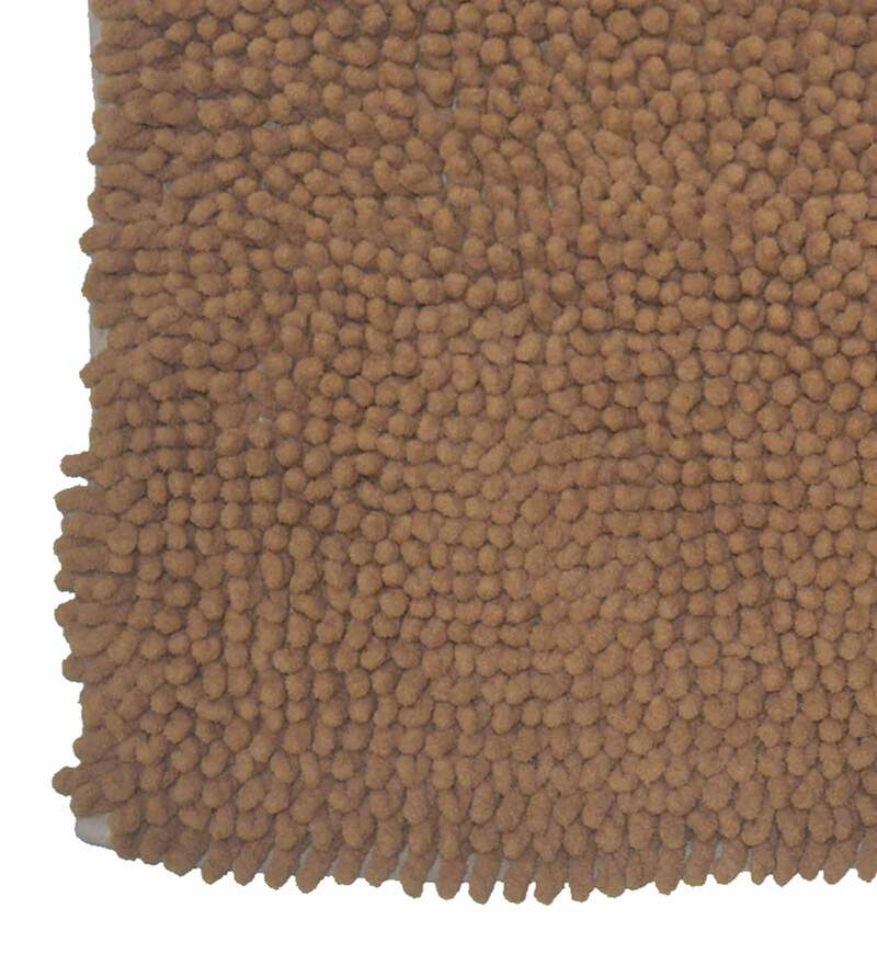 Buy Brown Solid Cotton 24x16 Inches Super Soft Bath Mat by BIANCA