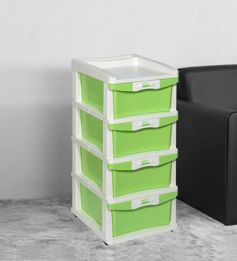 Buy Chest of Drawer in Pastel Green & Cream Colour By Nilkamal Online