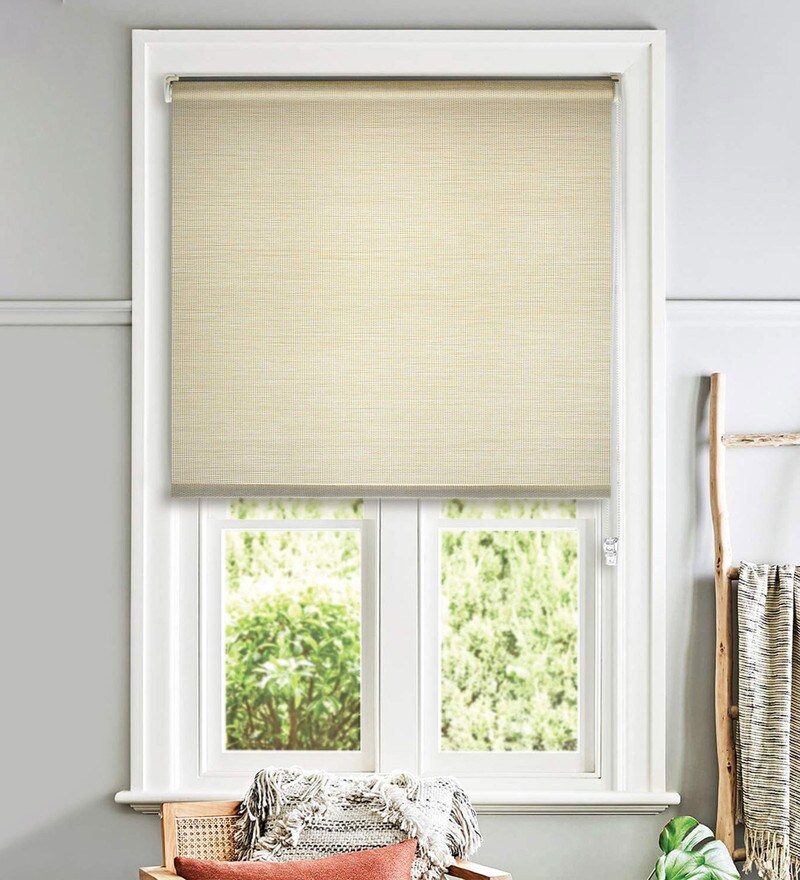 Buy Chic Corded Faux Wood 84X42 Roller Blind By Deco Window Online