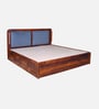Chadov Sheesham Wood King Size Bed In Honey Oak Finish With Box Storage