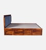 Chadov Sheesham Wood King Size Bed In Honey Oak Finish With Box Storage