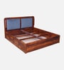 Chadov Sheesham Wood King Size Bed In Honey Oak Finish With Box Storage