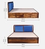 Chadov Sheesham Wood King Size Bed In Provincial Teak Finish With Box Storage