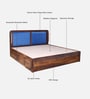Chadov Sheesham Wood King Size Bed In Provincial Teak Finish With Box Storage
