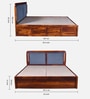 Chadov Sheesham Wood Queen Size Bed In Honey Oak Finish With Box Storage