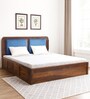 Chadov Sheesham Wood Queen Size Bed In Provincial Teak Finish With Box Storage Chadov Sheesham Wood Queen Size Bed In Provincial Teak Finish With Box Storage